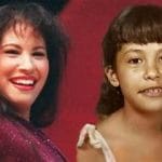 Selena en una foto Aparece ella de niña y en su ultimo concierto